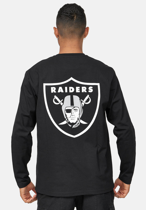 Recovered Clothing Unisex NFL Raiders Shield Relaxed L/S Black T-Shirt