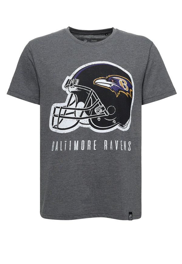 Recovered Clothing Unisex NFL Ravens Helmet Dark Grey Marl Core T-shirt
