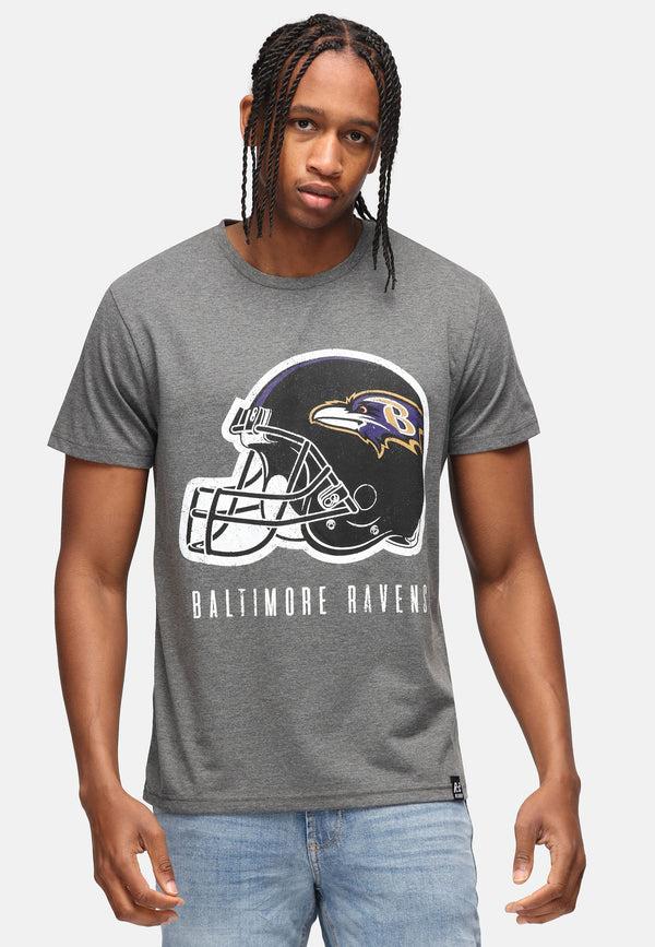 recovered clothing Unisex NFL Ravens Helmet Dark Grey Marl Core T-shirt
