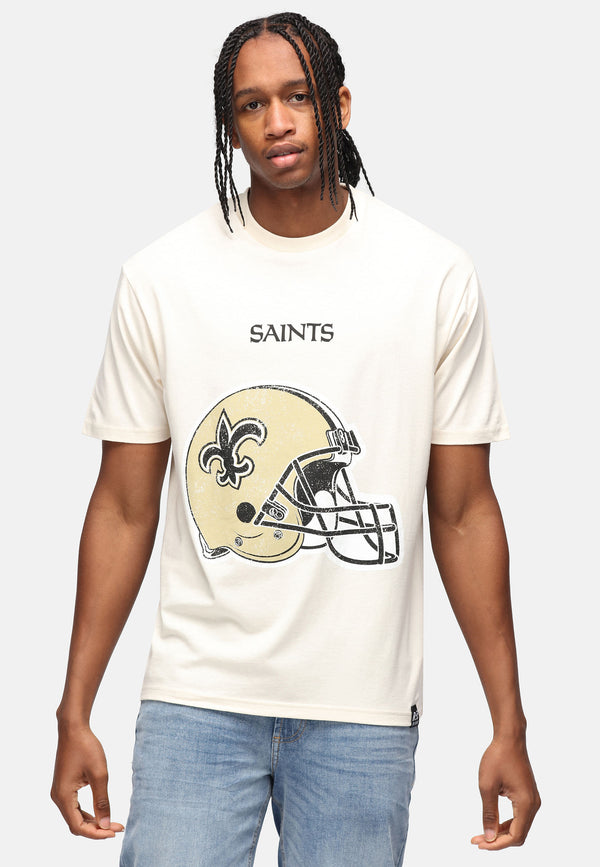 recovered clothing Unisex NFL Saints Helmet Ecru Relaxed T-shirt