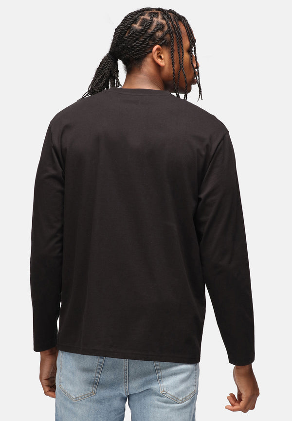 Recovered Clothing Unisex NFL Vintage Shield Black Relaxed Long Sleeve T-shirt