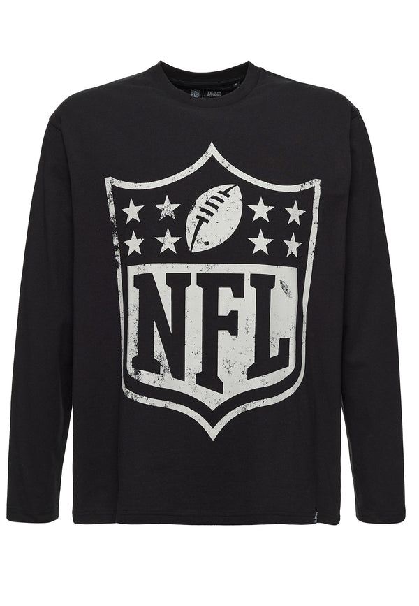 Recovered Clothing Unisex NFL Vintage Shield Black Relaxed Long Sleeve T-shirt