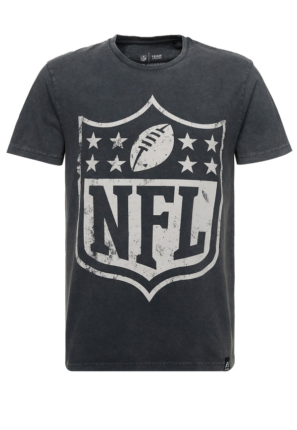 Recovered Clothing Unisex NFL Vintage Shield Black Washed Core T-shirt