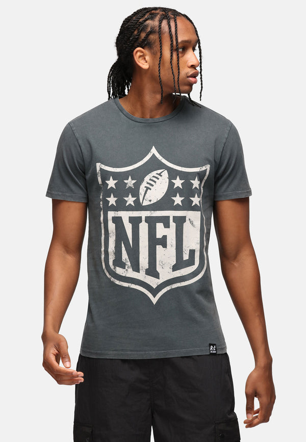 recovered clothing Unisex NFL Vintage Shield Black Washed Core T-shirt