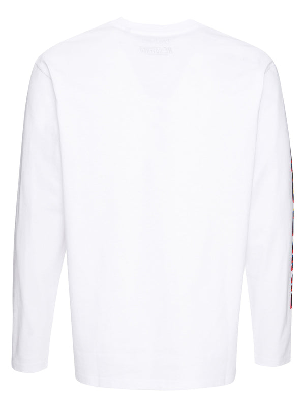 Recovered Clothing Unisex Pink Floyd Abstract Coloured Print Relaxed L/S White T-Shirt