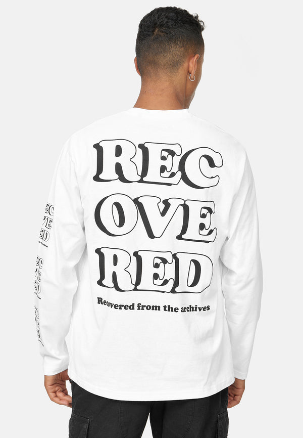 Recovered Clothing Unisex Recovered From The Archive Retro Relaxed L/S White T-shirt