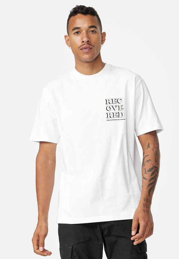 recovered clothing Unisex Recovered From The Archive Retro Relaxed White T-shirt