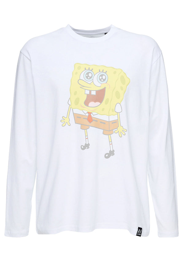 Recovered Clothing Unisex SpongeBob Gazing White Relaxed Long Sleeve T-shirt