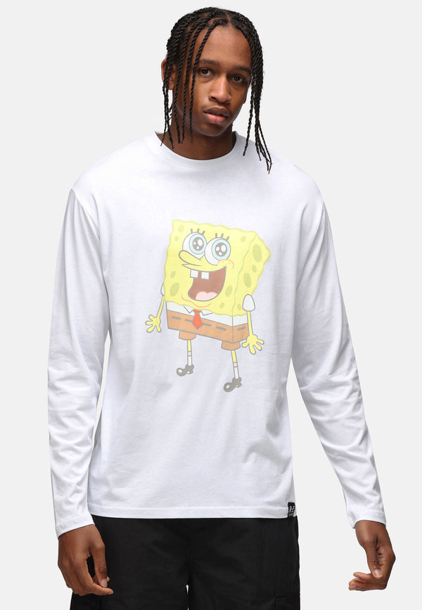 recovered clothing Unisex SpongeBob Gazing White Relaxed Long Sleeve T-shirt