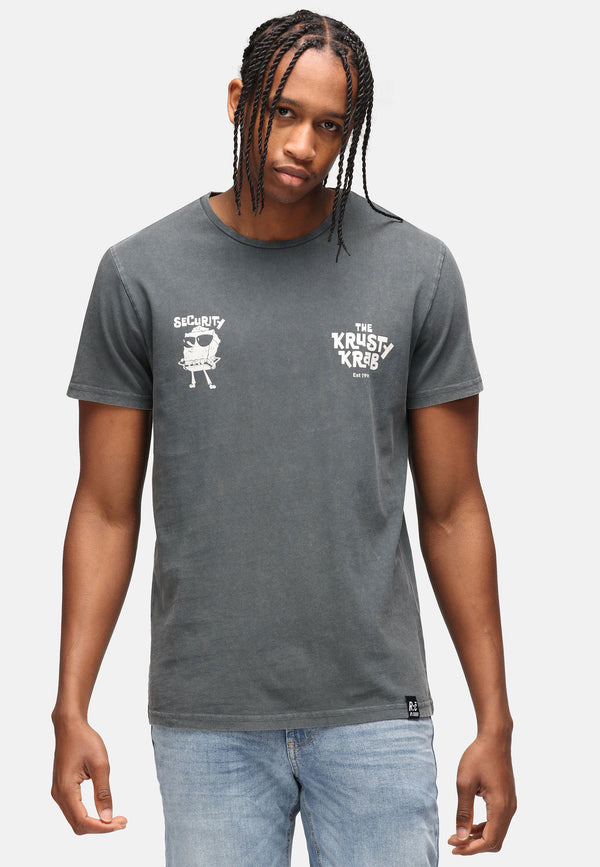 recovered clothing Unisex SpongeBob Security Black Washed T-shirt