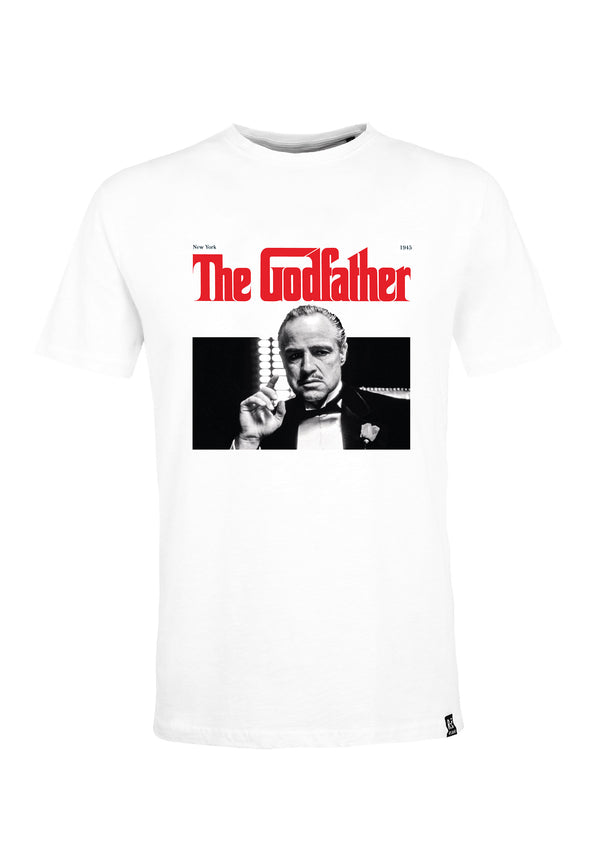 Recovered Clothing Unisex The Godfather Close Up White Relaxed T-shirt