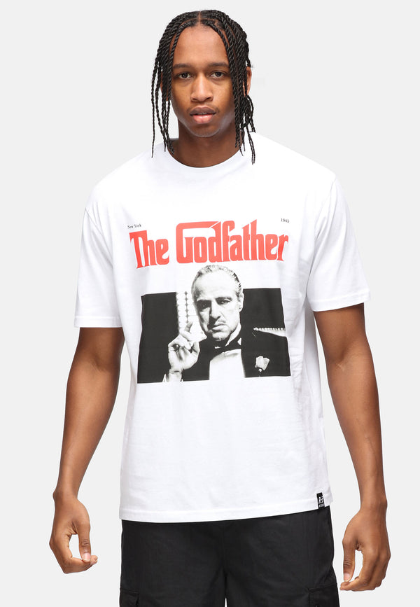recovered clothing Unisex The Godfather Close Up White Relaxed T-shirt
