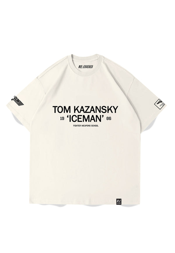 Recovered Clothing Unisex TOPGUN Tom Nazansky Iceman Ecru Relaxed T-shirt