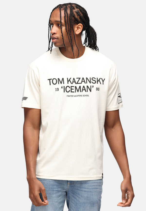 recovered clothing Unisex TOPGUN Tom Nazansky Iceman Ecru Relaxed T-shirt