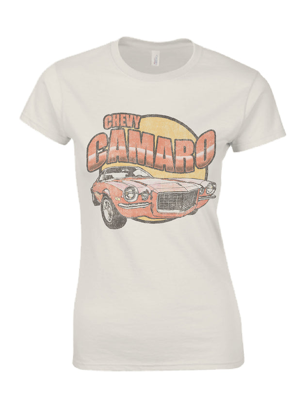 Recovered Clothing Vintage Chevy Camaro Ecru Womens Fitted T-Shirt
