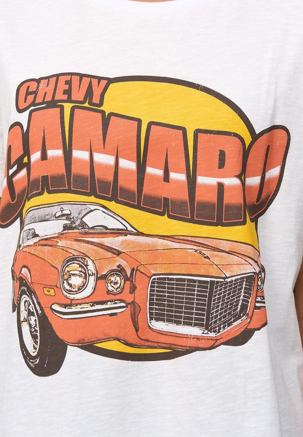 Recovered Clothing Vintage Chevy Camaro Ecru Womens Fitted T-Shirt