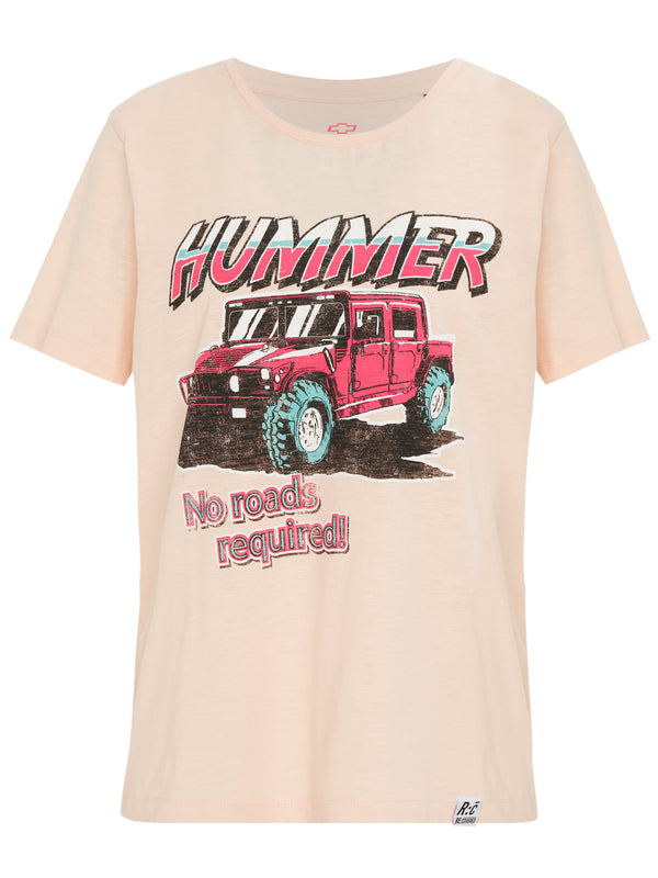 Recovered Clothing Vintage No Roads Required Hummer Pink Womens Fitted T-Shirt