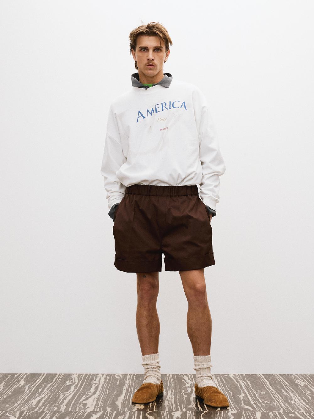 Recto AMERICA 1992 DIRTY VINTAGE DYEING LONG SLEEVES (WHITE GREY)