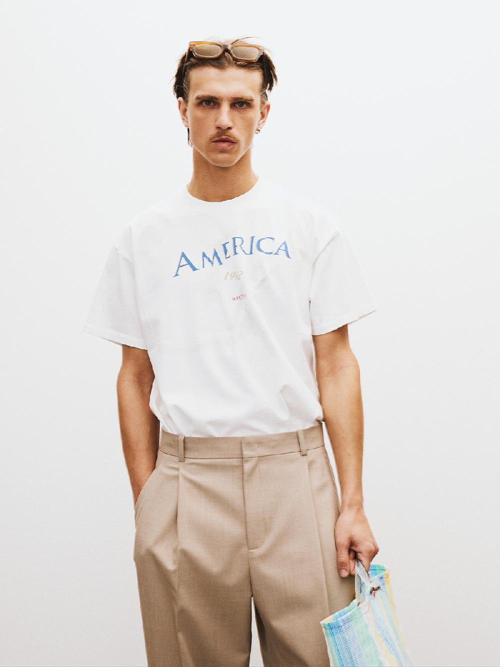 Recto DIRTY VINTAGE DYEING DESTROYED T-SHIRT (WHITE GREY)