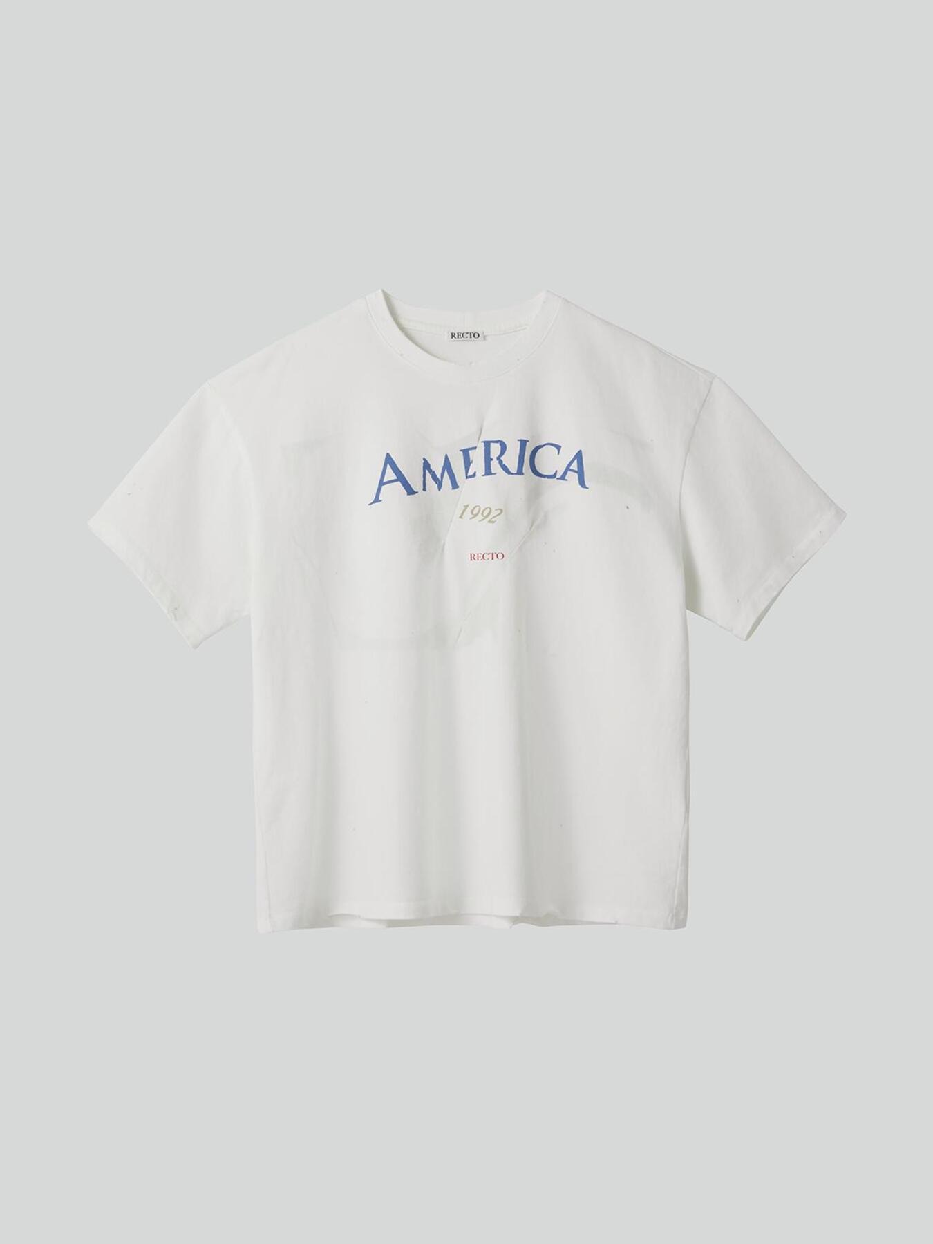 recto DIRTY VINTAGE DYEING DESTROYED T-SHIRT (WHITE GREY)