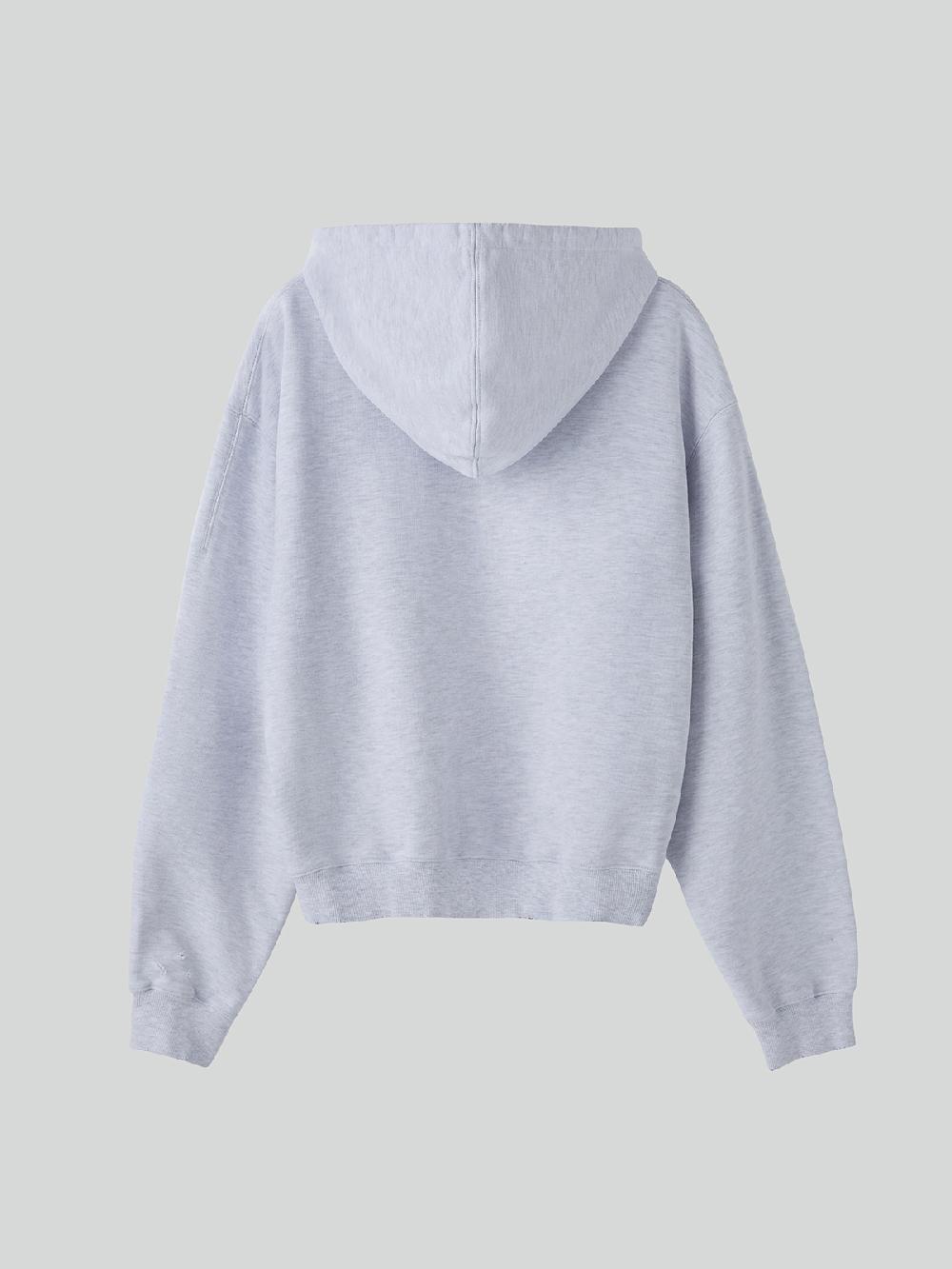 Recto LLEGE LOGO DESTROYED HOODIE SWEATSHIRT (MELANGE GREY)