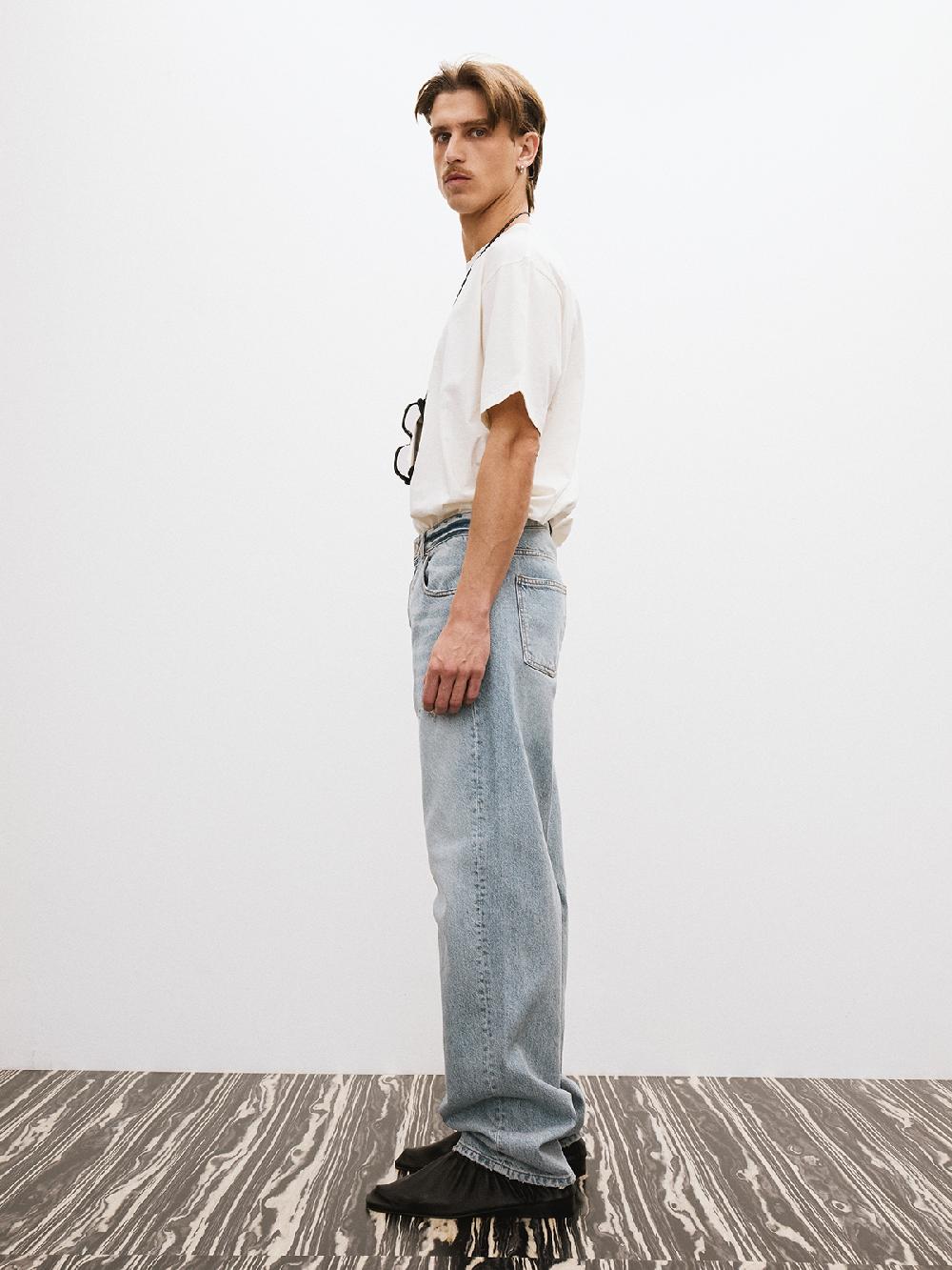 Recto MENS CASHMERE BLEND LOOSE FIT T-SHIRT (BEAN IVORY)