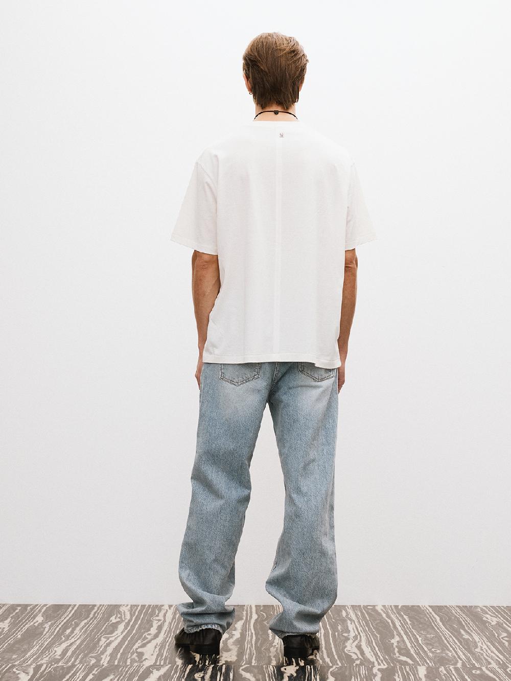 Recto MENS CASHMERE BLEND LOOSE FIT T-SHIRT (BEAN IVORY)