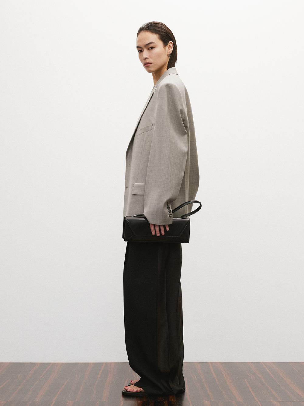 Recto OVERSIZE SINGLE BREASTED JACKET (CHARCOAL GREY)