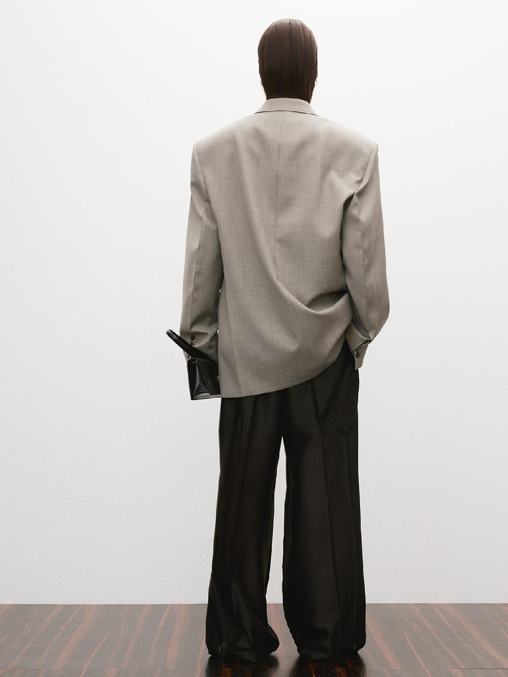 Recto OVERSIZE SINGLE BREASTED JACKET (CHARCOAL GREY)