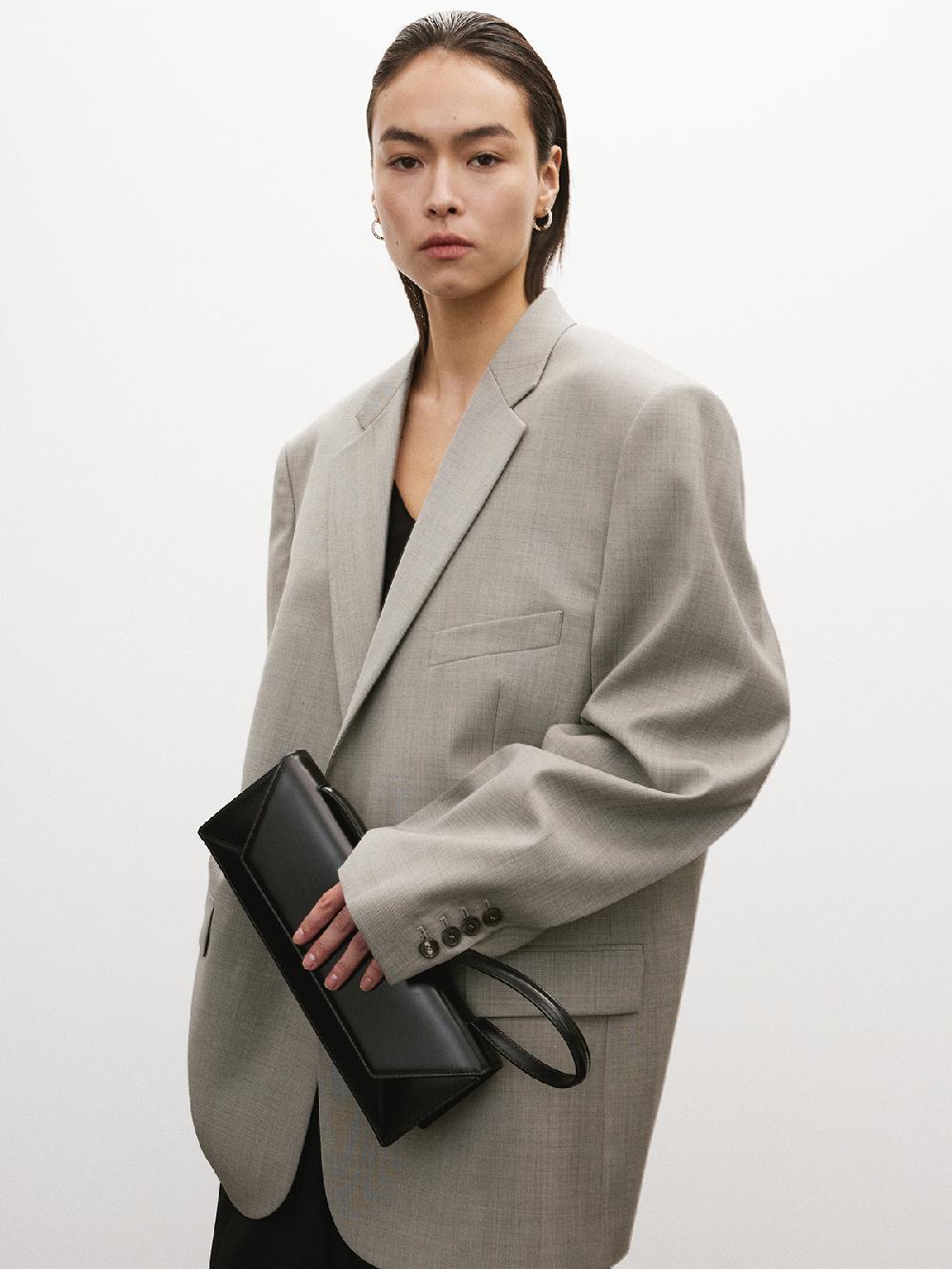 Recto OVERSIZE SINGLE BREASTED JACKET (CHARCOAL GREY)