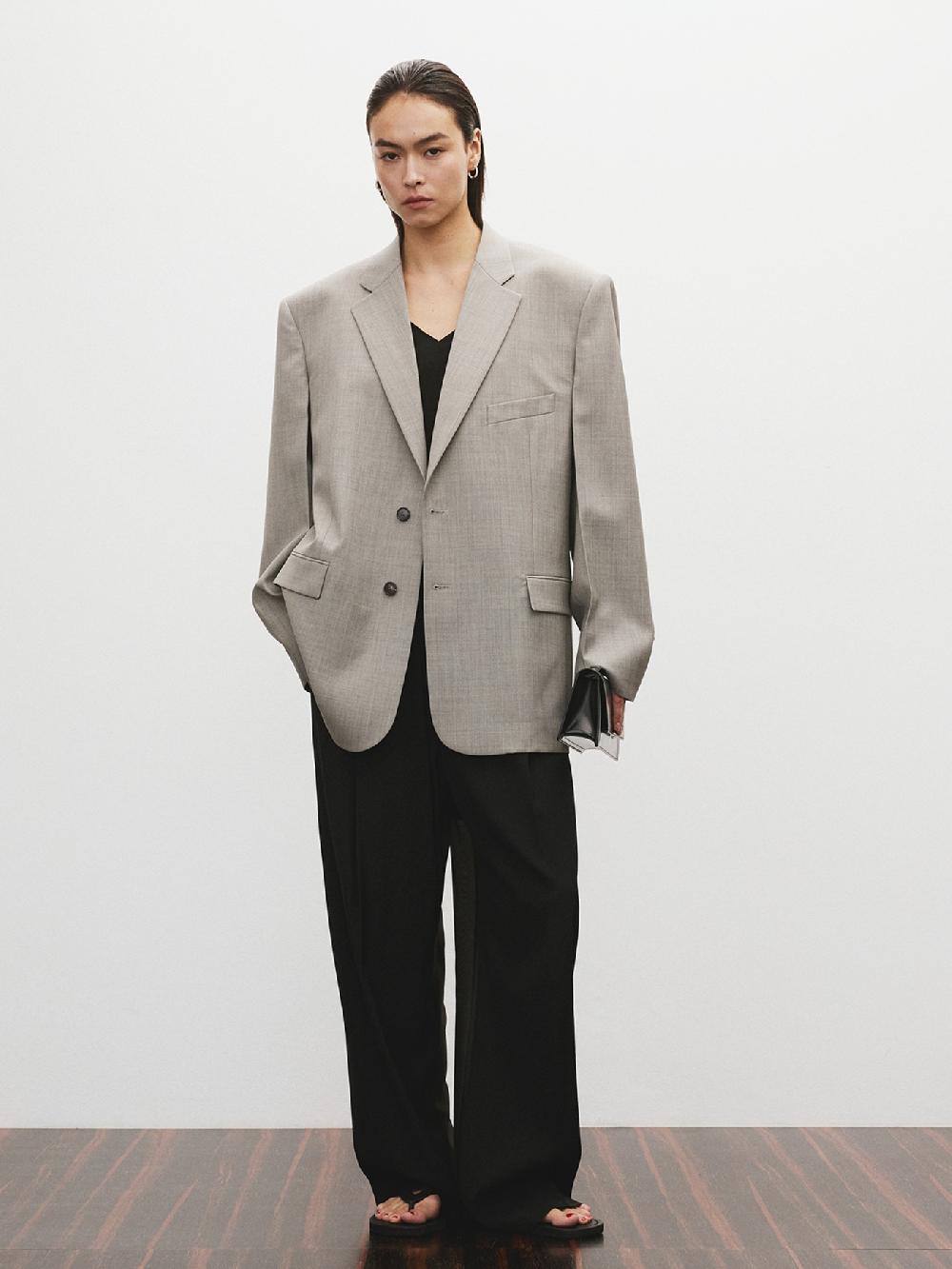 recto OVERSIZE SINGLE BREASTED JACKET (CHARCOAL GREY)