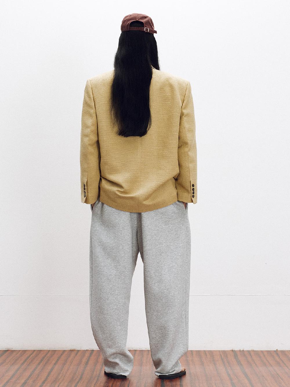 Recto OVERSIZE SINGLE BREASTED TWEED JACKET (KHAKI BEIGE)