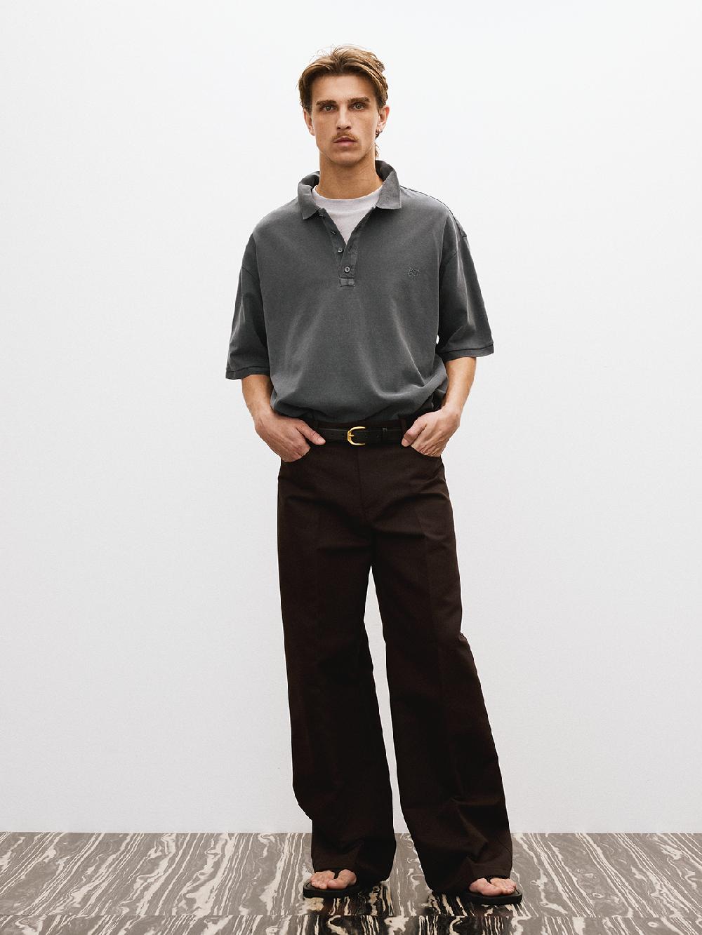 Recto OVERSIZED GARMENT COTTON PIQUE SHORT (BLUISH CHARCOAL)