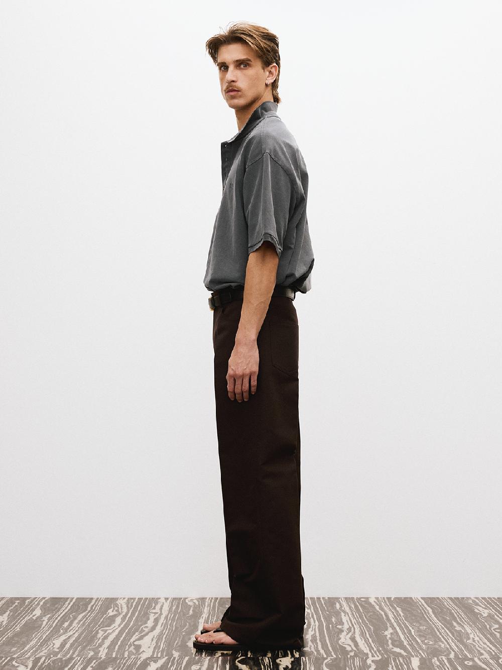 Recto OVERSIZED GARMENT COTTON PIQUE SHORT (BLUISH CHARCOAL)