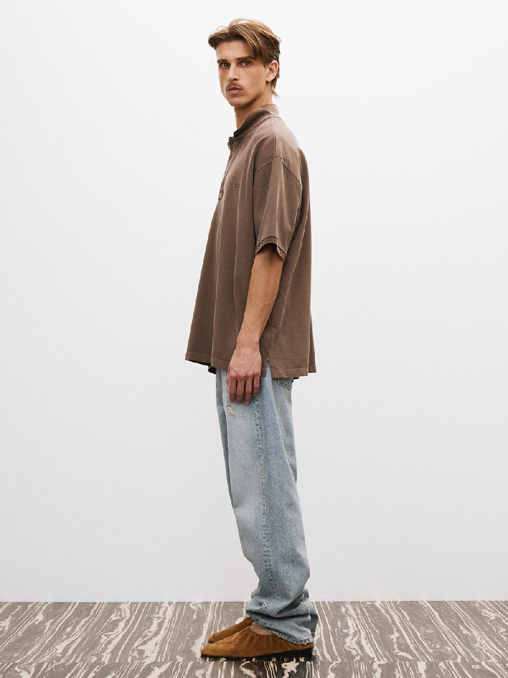 Recto OVERSIZED GARMENT COTTON PIQUE SHORT (KHAKI BROWN)