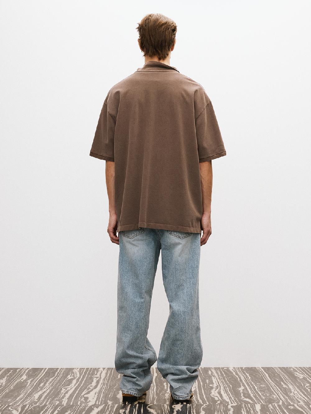 Recto OVERSIZED GARMENT COTTON PIQUE SHORT (KHAKI BROWN)