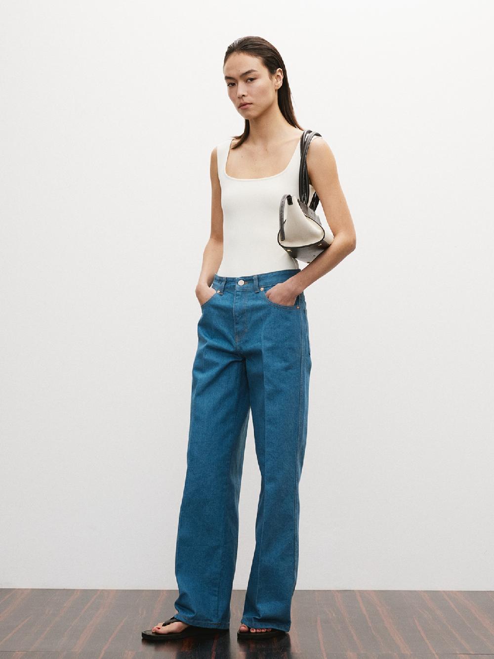 recto 70S CLASSIC FLARED DENIM PANTS (DUSTY BLUE)