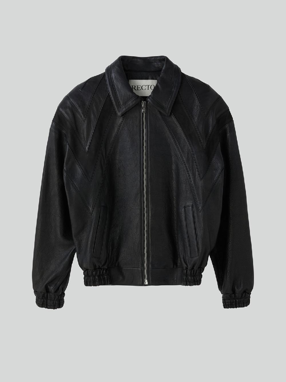 recto 70S LUCAS LEATHER BOMBER JUMPER (BLACK)