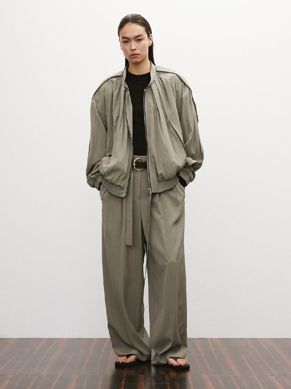 Recto 80S TUCKED DETAIL DISCO JUMPER (DARK KHAKI)