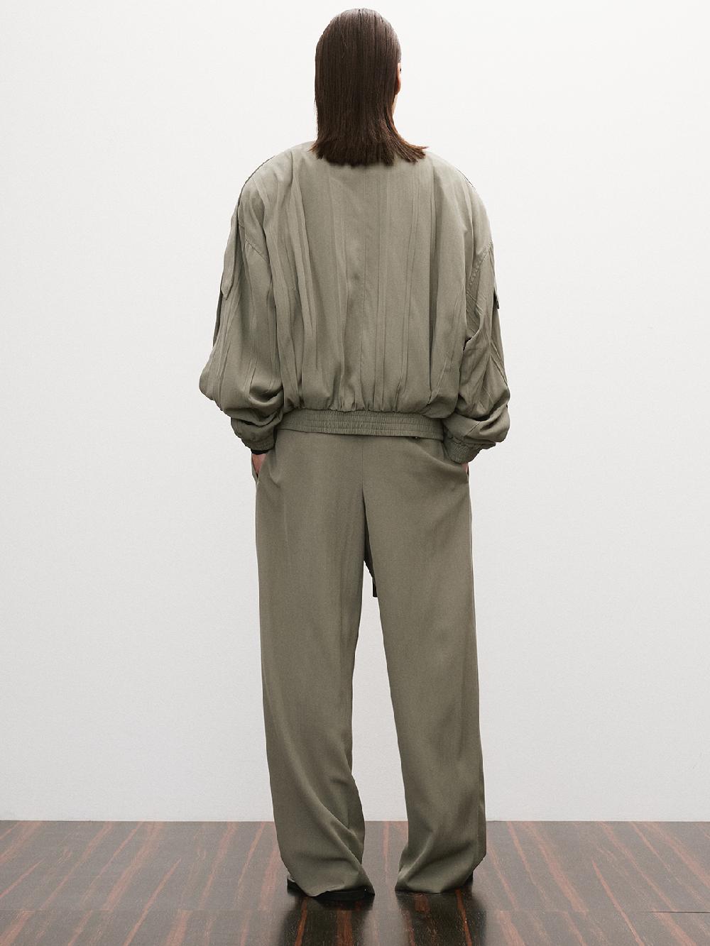 Recto 80S TUCKED DETAIL DISCO JUMPER (DARK KHAKI)