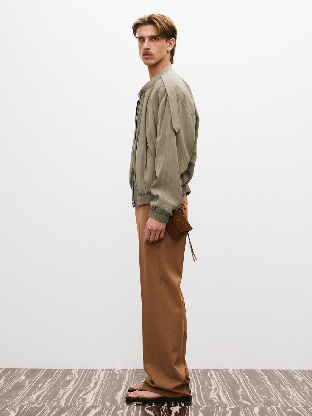 Recto 80S TUCKED DETAIL DISCO JUMPER (DARK KHAKI)