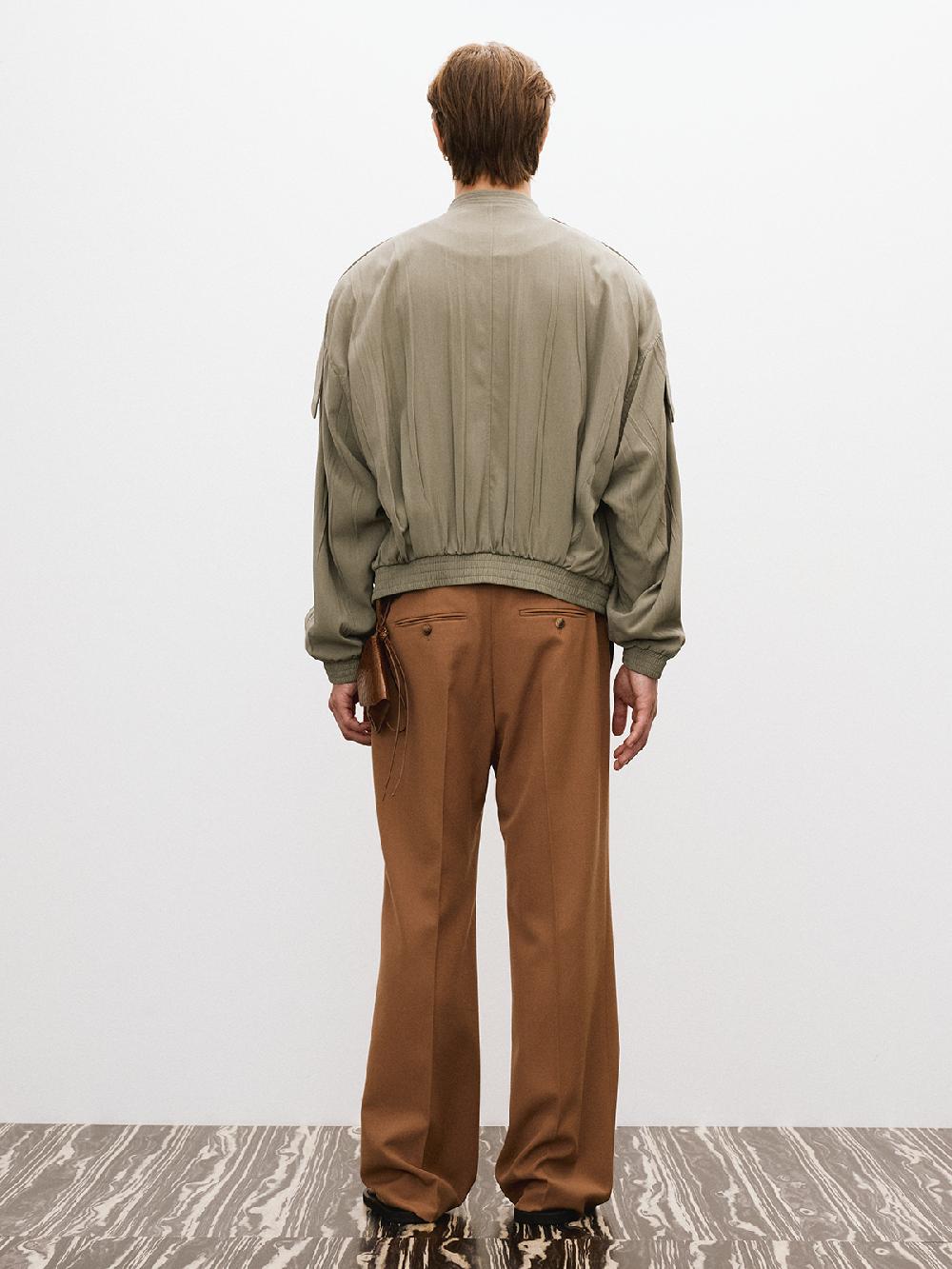 Recto 80S TUCKED DETAIL DISCO JUMPER (DARK KHAKI)