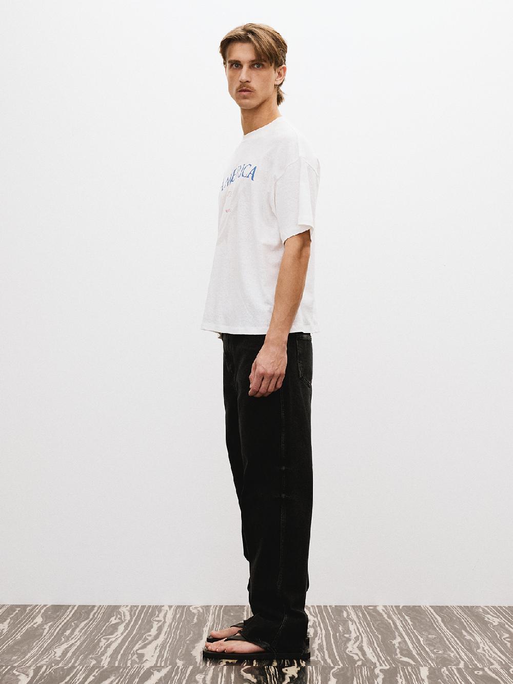 Recto AMERICA 1992 LINEN BLEND T-SHIRT (OFF WHITE)
