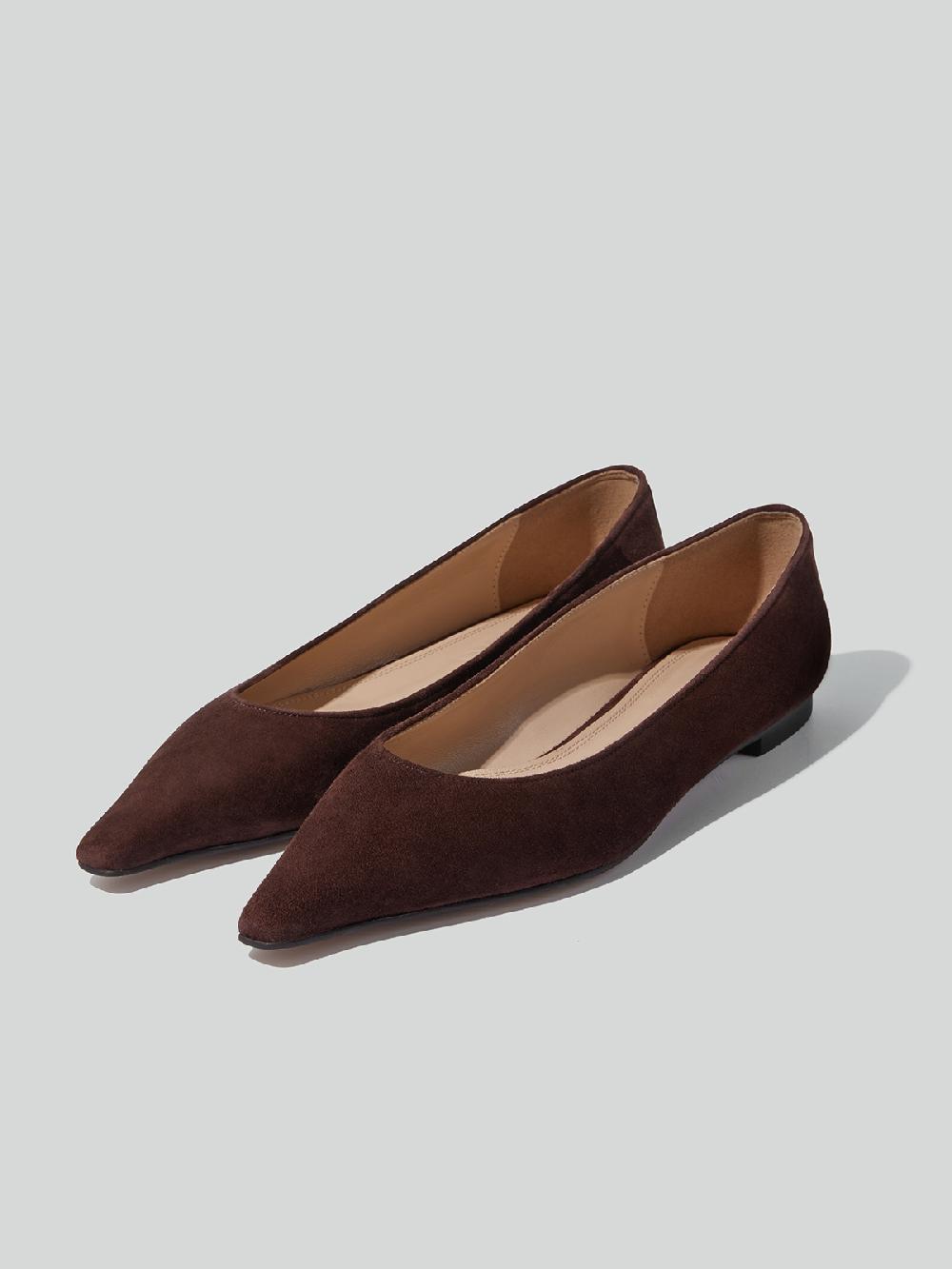 Recto AUDREY SUEDE FLAT SHOES (MAHOGANY BROWN)