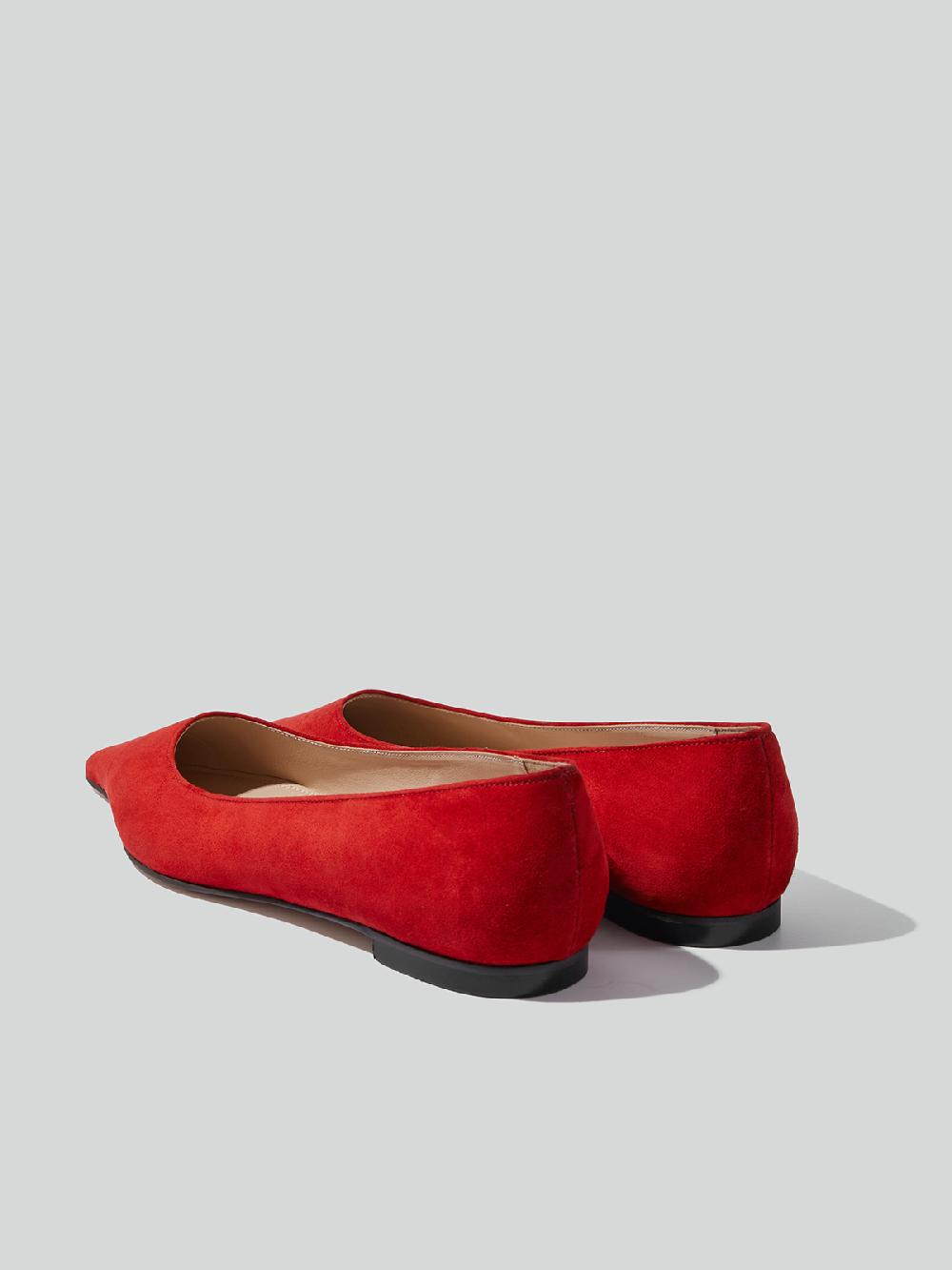 Recto AUDREY SUEDE FLAT SHOES (SCARLET RED)