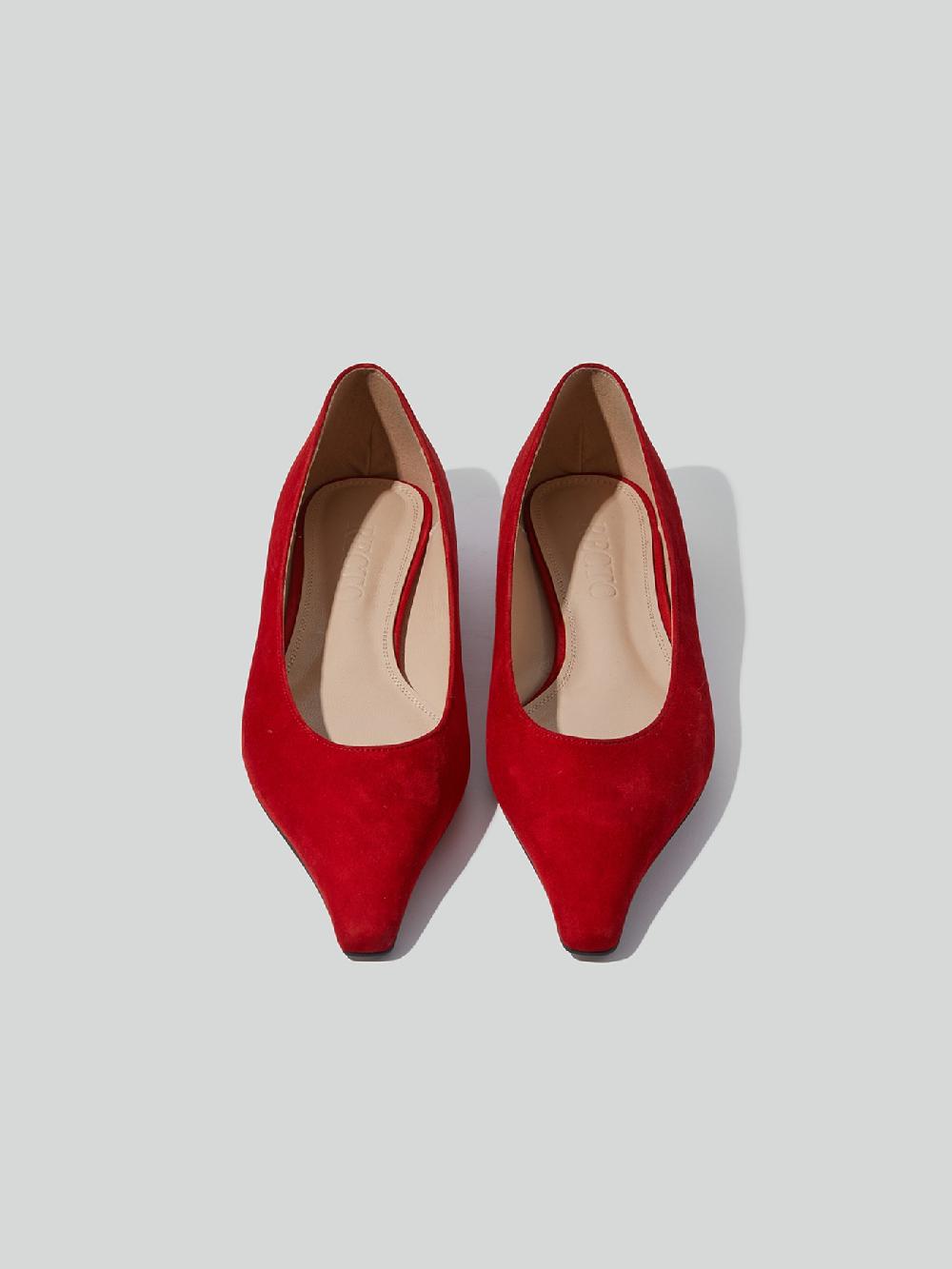 recto AUDREY SUEDE FLAT SHOES (SCARLET RED)