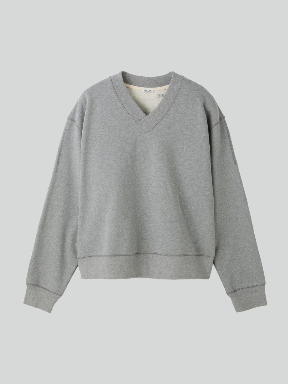 recto BACK LOGO V-NECK SWEATSHIRT (MELANGE GREY)