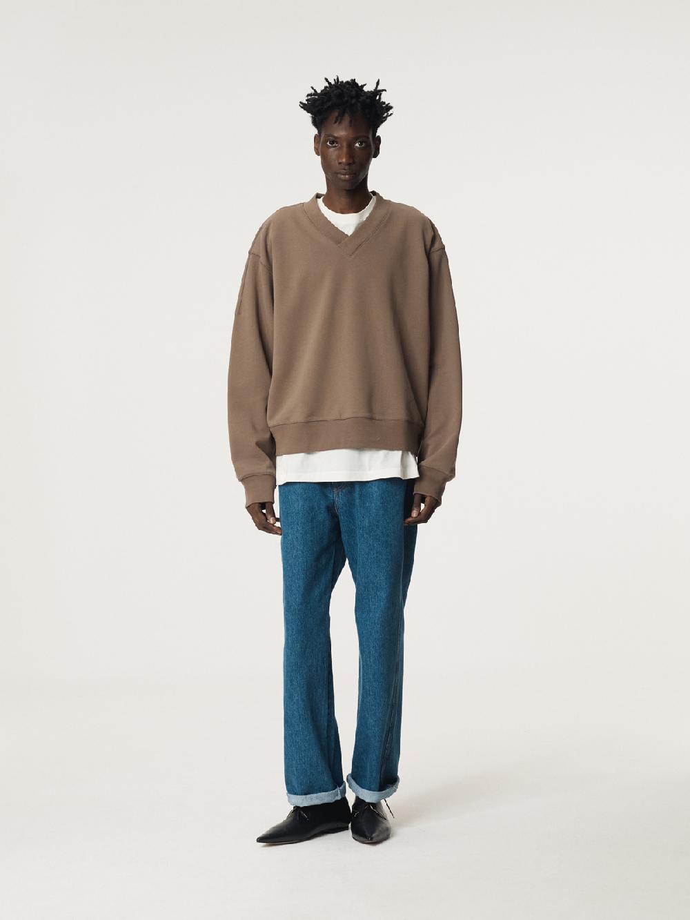 Recto BACK LOGO V-NECK SWEATSHIRT (SEPIA)