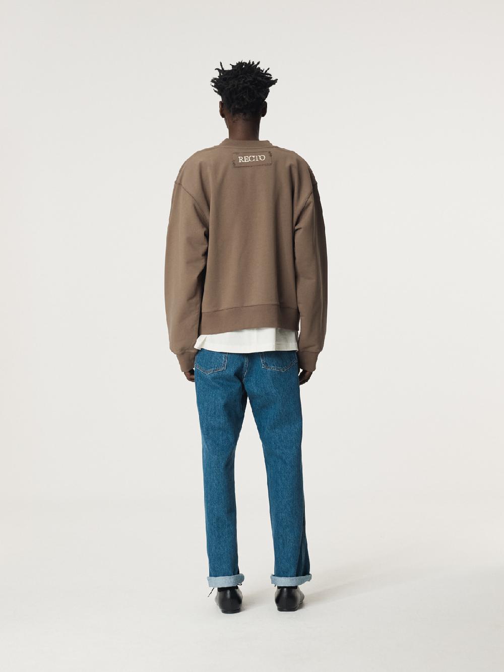 Recto BACK LOGO V-NECK SWEATSHIRT (SEPIA)