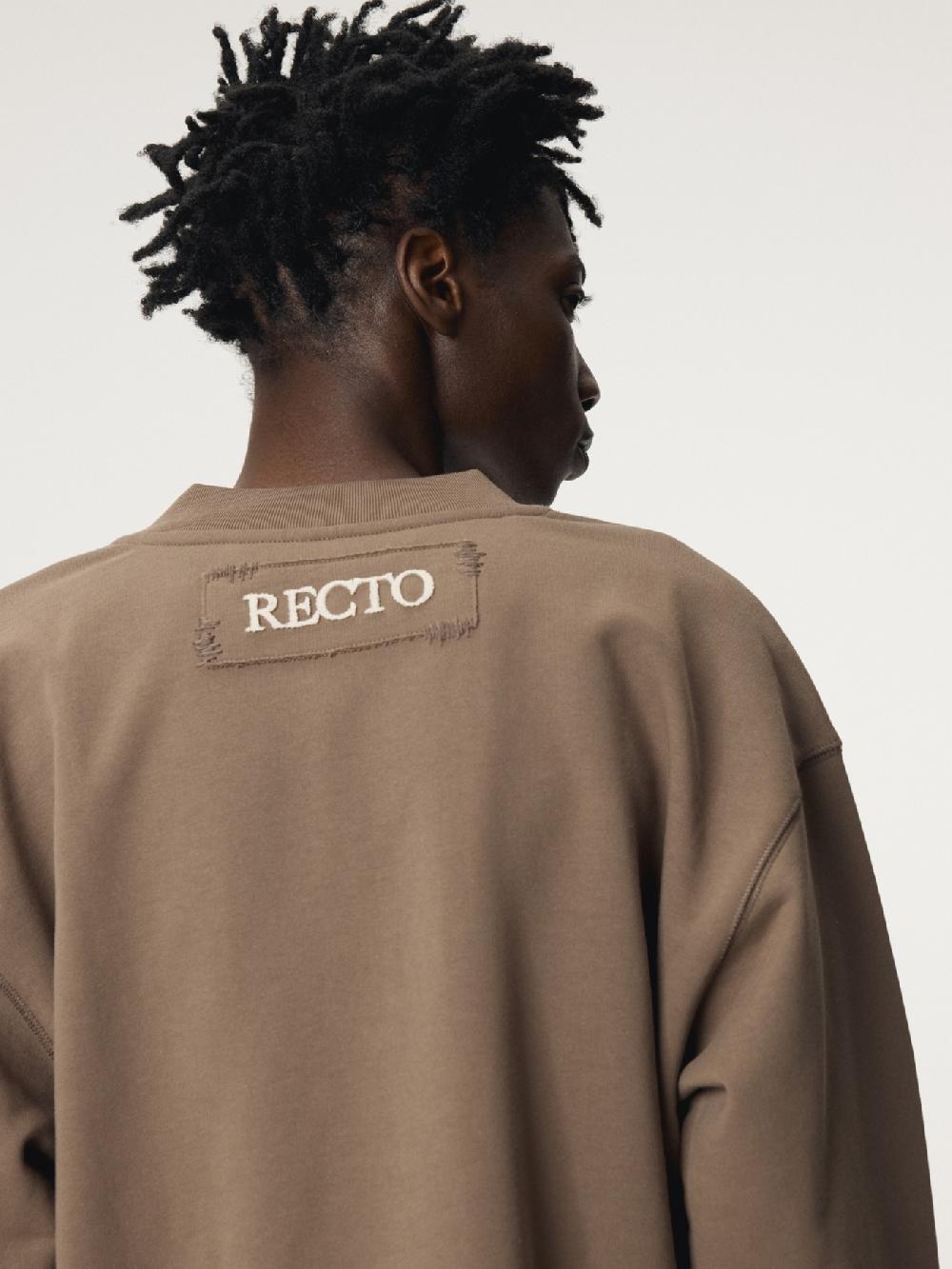 recto BACK LOGO V-NECK SWEATSHIRT (SEPIA)